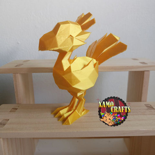 Trofeo: Chocobo Low Poly Dorado - Final Fantasy XamoCrafts