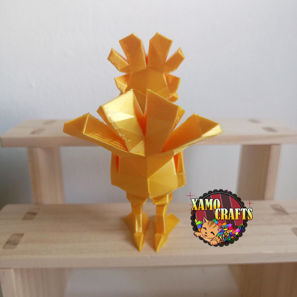 Trofeo: Chocobo Low Poly Dorado - Final Fantasy XamoCrafts