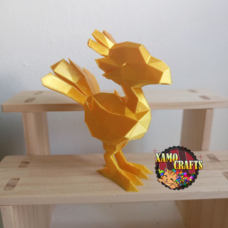 Trofeo: Chocobo Low Poly Dorado - Final Fantasy XamoCrafts