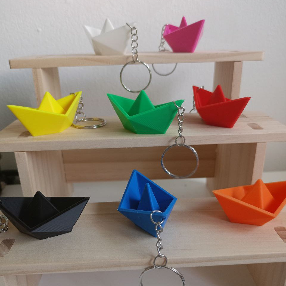 Llavero - Barco de papel (Origami / Papiroflexia) - Impresión 3D XamoCrafts
