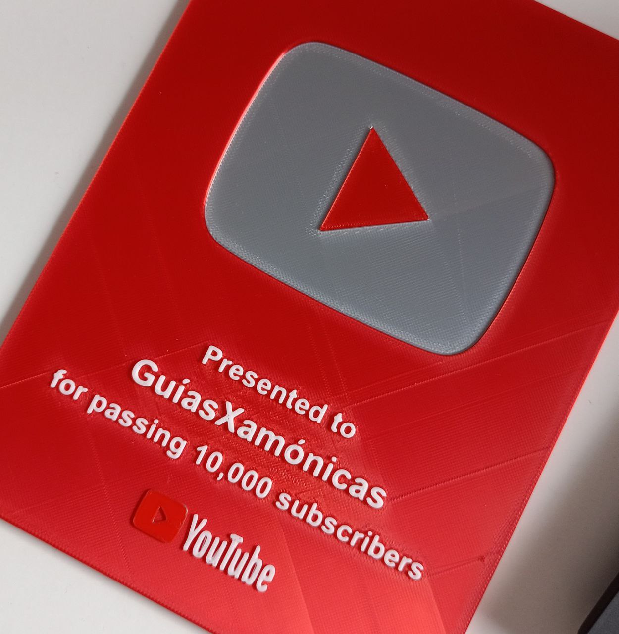 Placa de Youtube personalizada - Nº de suscriptores XamoCrafts