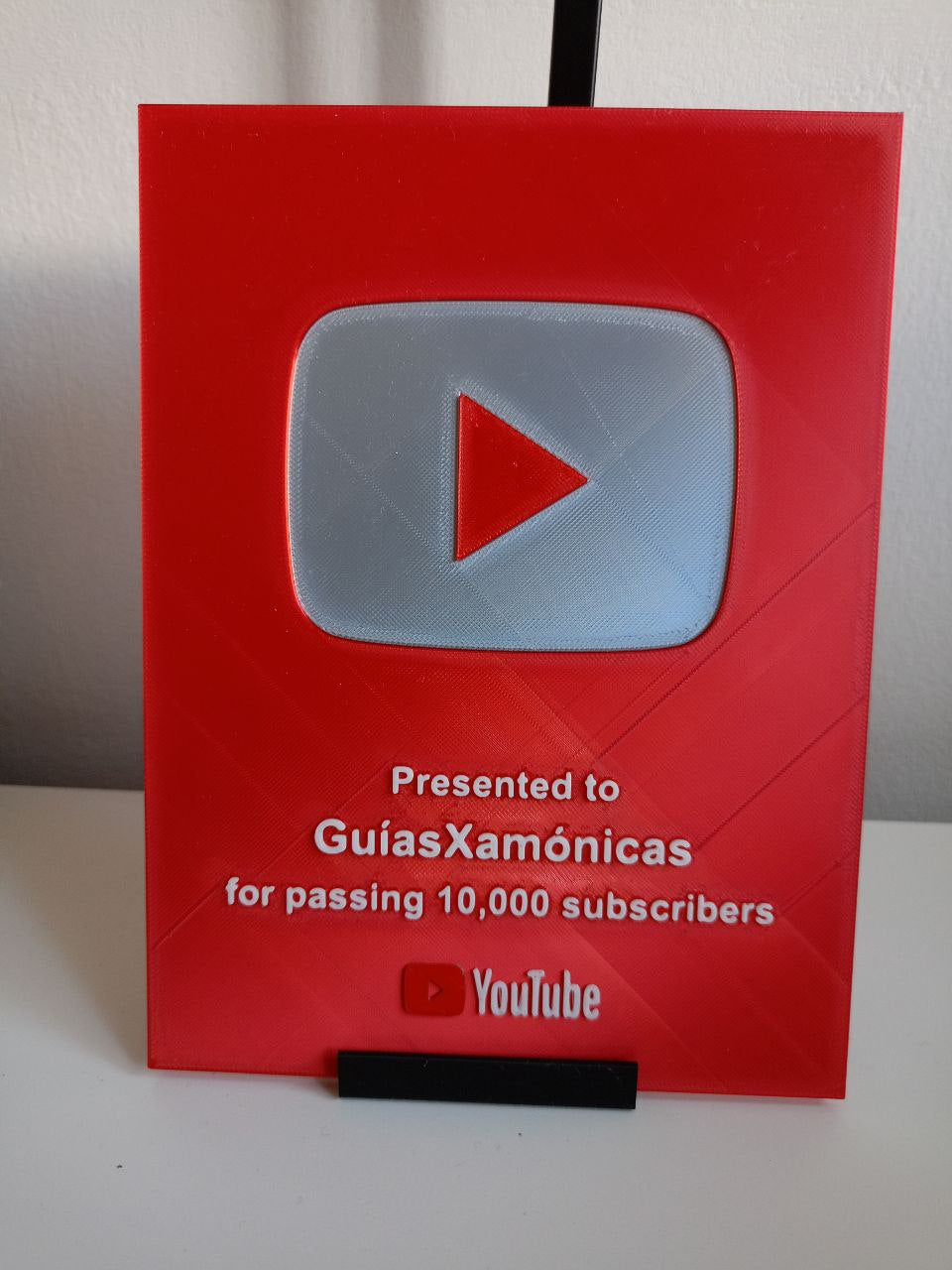 Placa de Youtube personalizada - Nº de suscriptores XamoCrafts