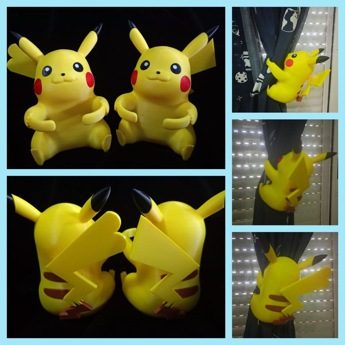 Cortinero de Pikachu - Variante: macho o hembra - Impresión 3D (Copia) XamoCrafts