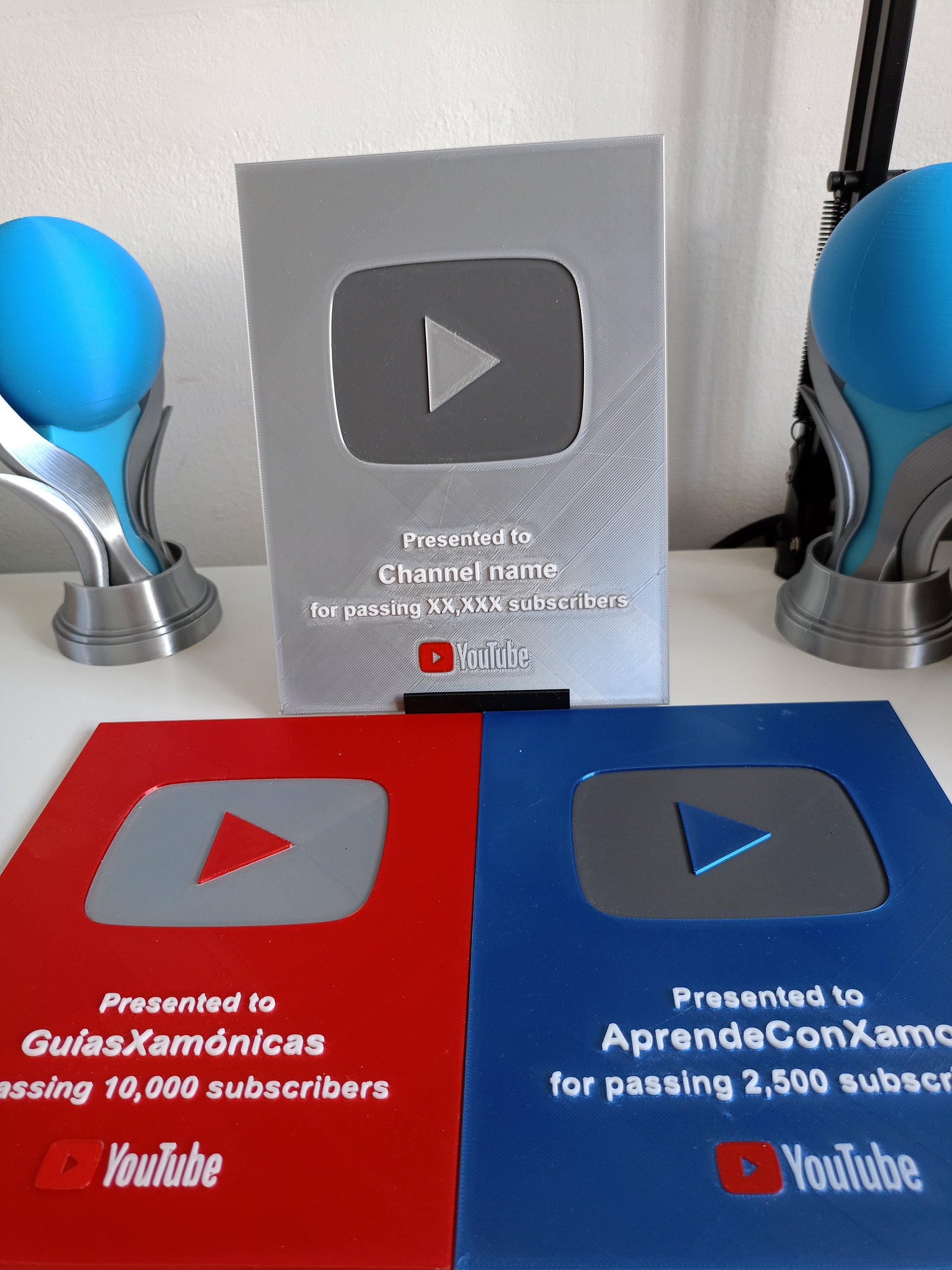 Placa de Youtube personalizada - Nº de suscriptores XamoCrafts