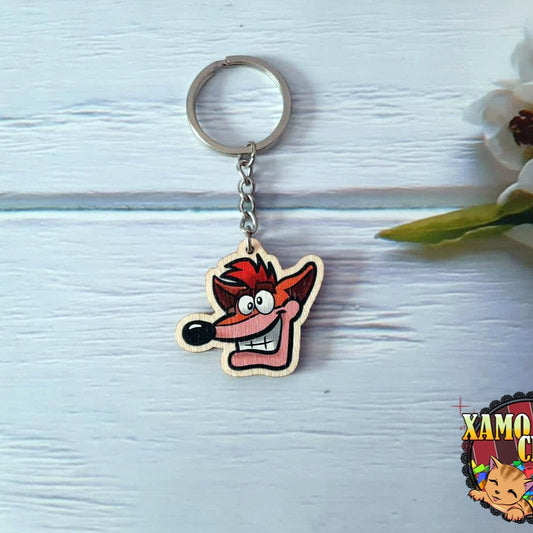 Llavero de madera de Crash Bandicoot Tienda-XamoCrafts