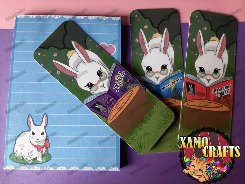 Marcapáginas "CONEJITO QUE AMA LEER" [3 VERSIONES] Tienda-XamoCrafts