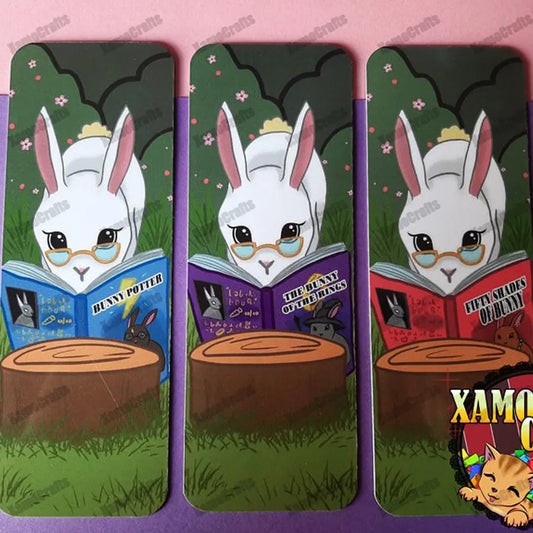 Marcapáginas "CONEJITO QUE AMA LEER" [3 VERSIONES] Tienda-XamoCrafts