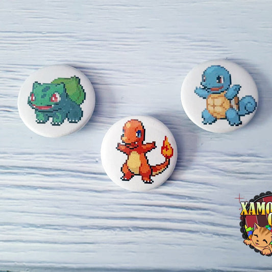 Chapas Pokémon: Iniciales 1ª generación Tienda-XamoCrafts
