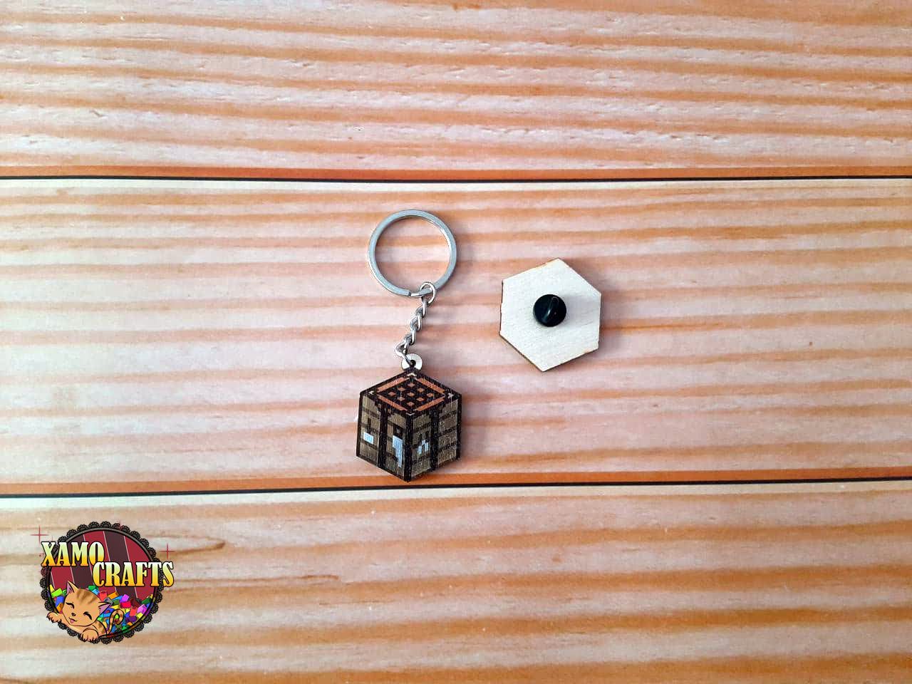 Llavero de madera - Mesa de Crafteo de MINECRAFT Tienda-XamoCrafts