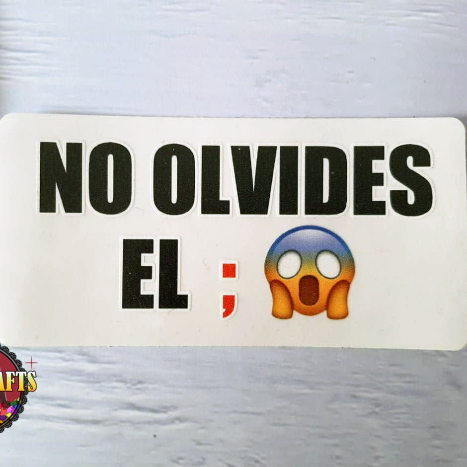 Pegatina TRANSPARENTE de Programación: "No te olvides del ;" Tienda-XamoCrafts